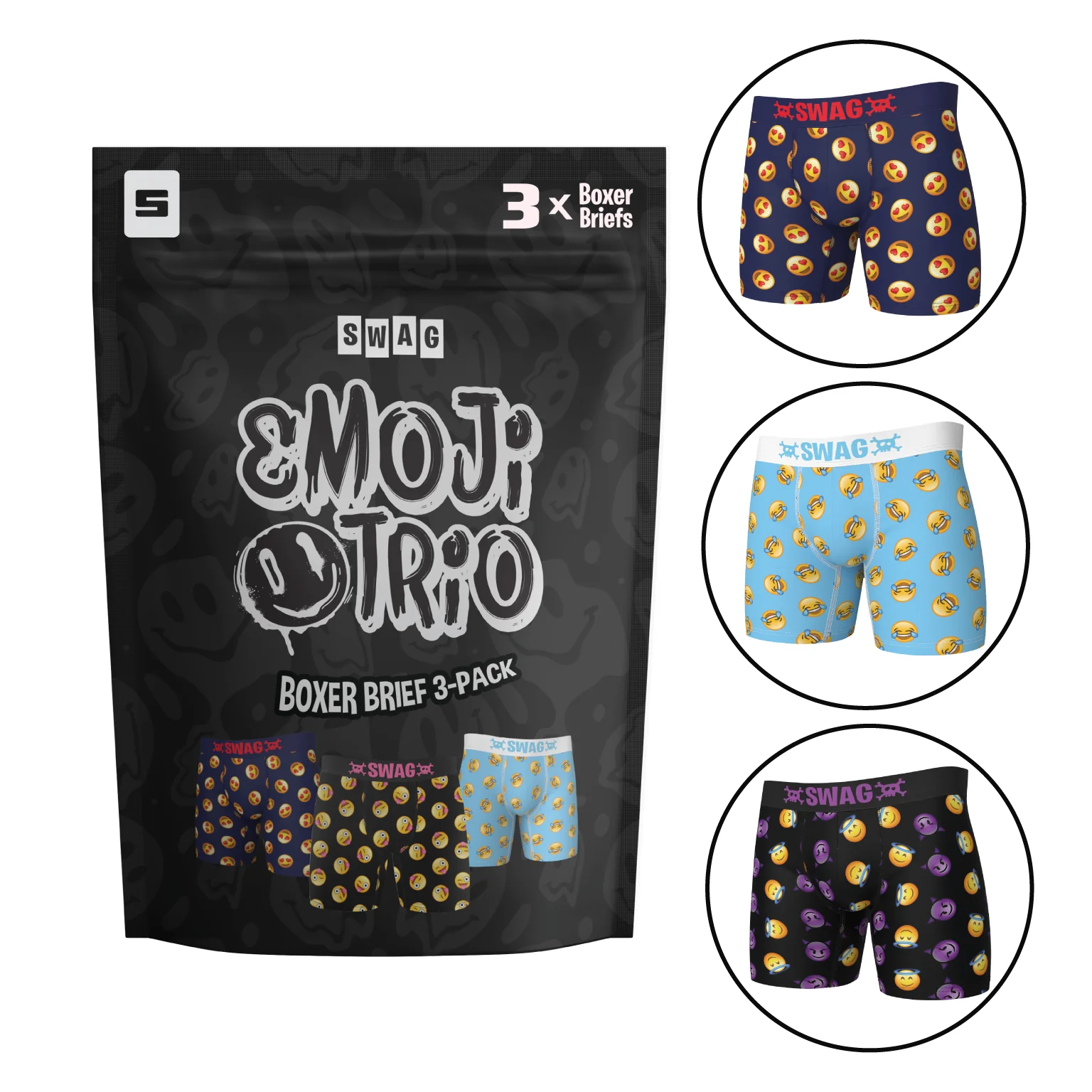 SWAG Emoji Trio Boxer Brief 3-Pack